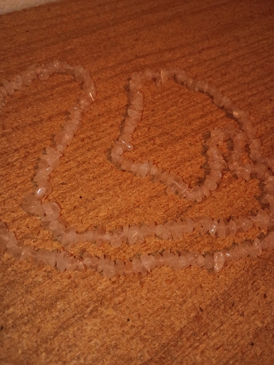 Rose Quartz Chip Necklace - Elegant Pink Beaded Strand - Picture 3 of 4